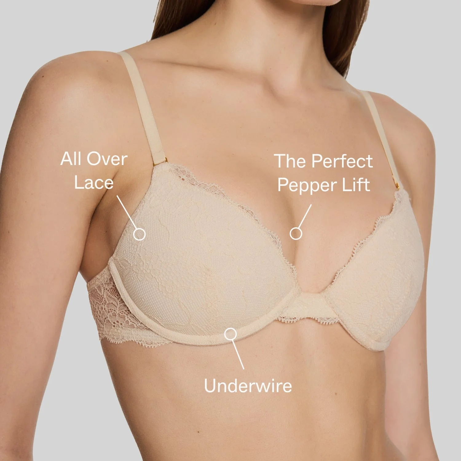 All Over Lace Lift Up Bra Black - Image 4