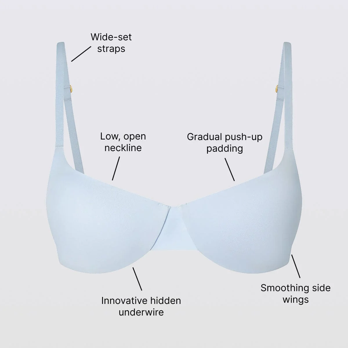 Cameo Balconette Lift Up Bra Powder Blue - Image 4