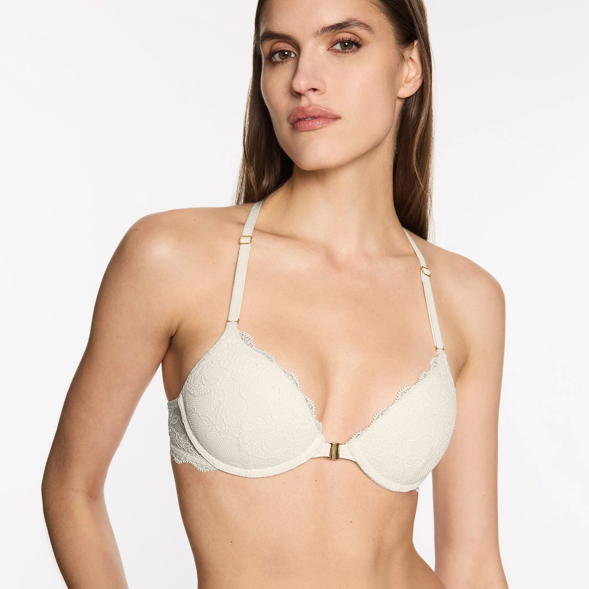 Lace Racerback Lift Up Bra Ecru - Image 5