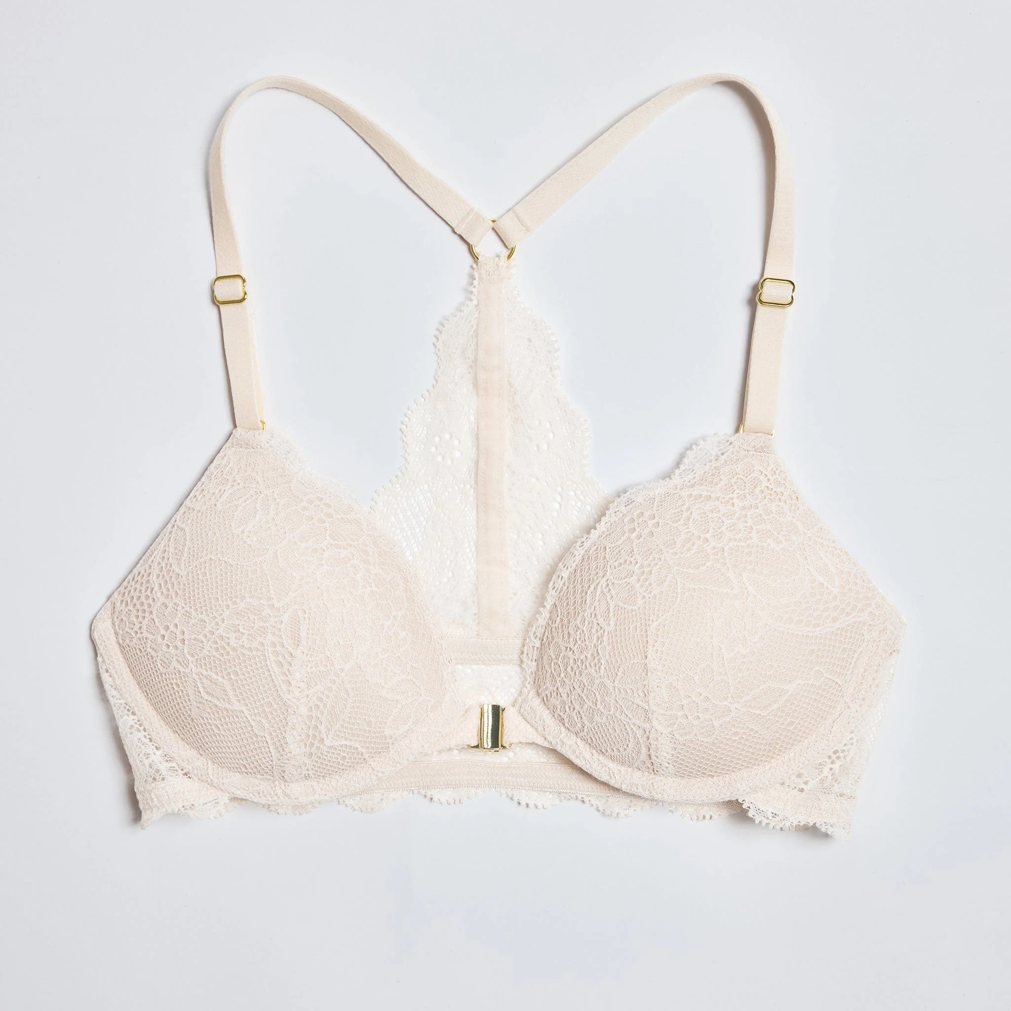Lace Racerback Lift Up Bra Sand - Image 9
