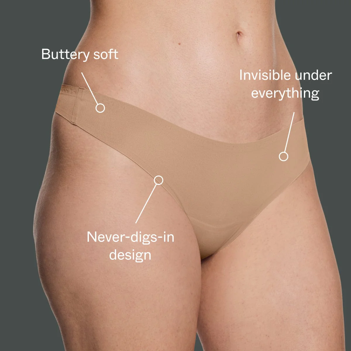 Simply Smooth No Show Thong Fawn - Image 4