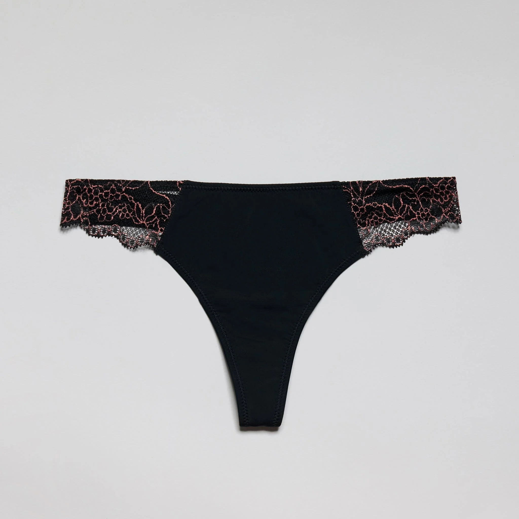 Smooth Lace Thong Black Two-Tone - Image 7