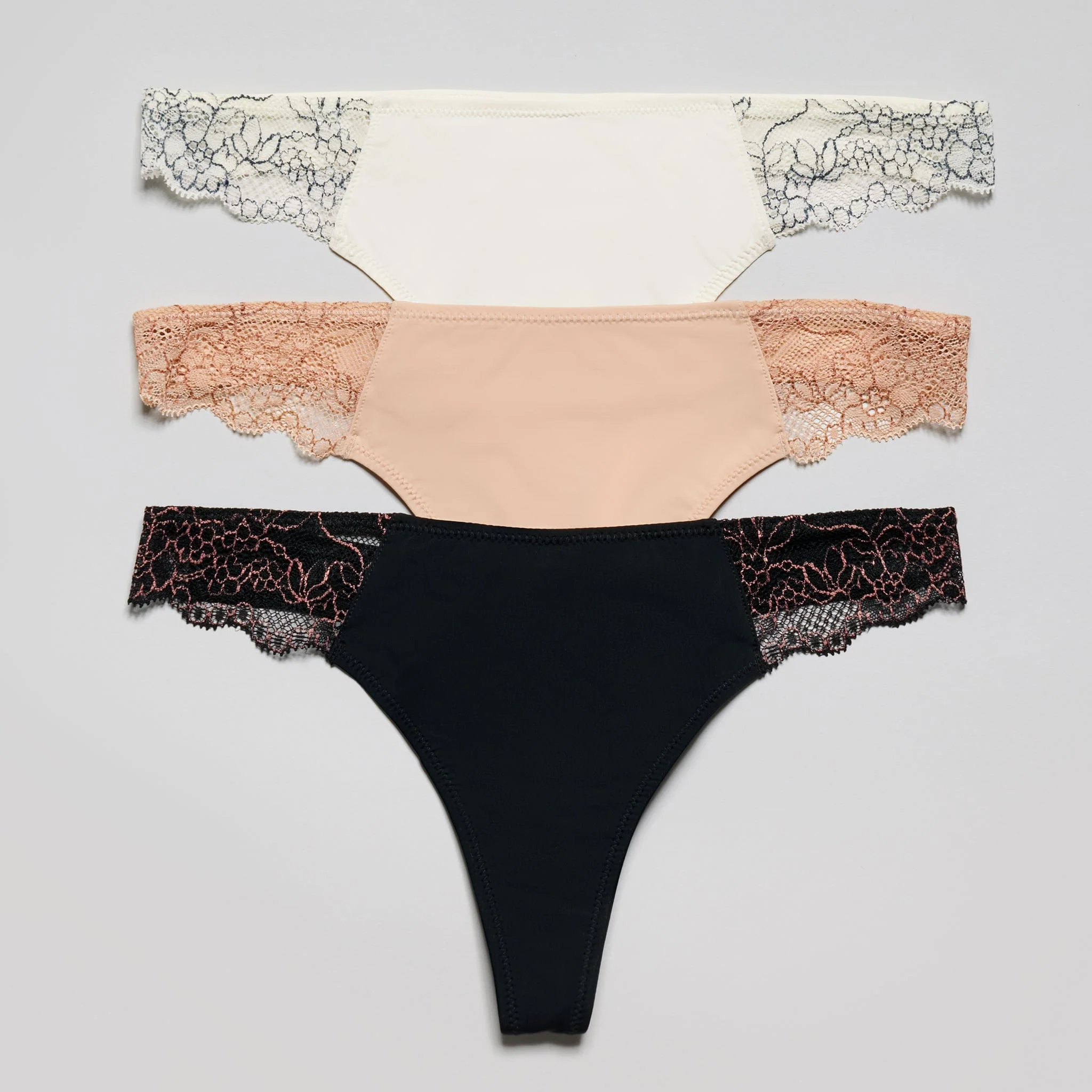Smooth Lace Thong Black Two-Tone - Image 8