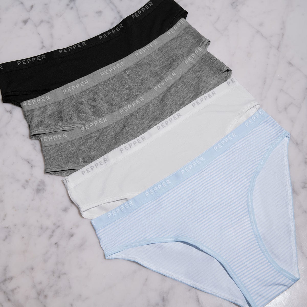 Supima® Cotton Bikini Powder Blue Stripe - Image 4