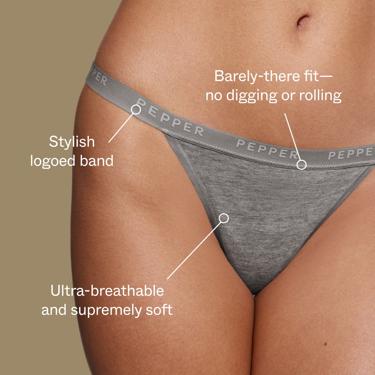 Supima® Cotton String Thong Heather Grey - Image 6