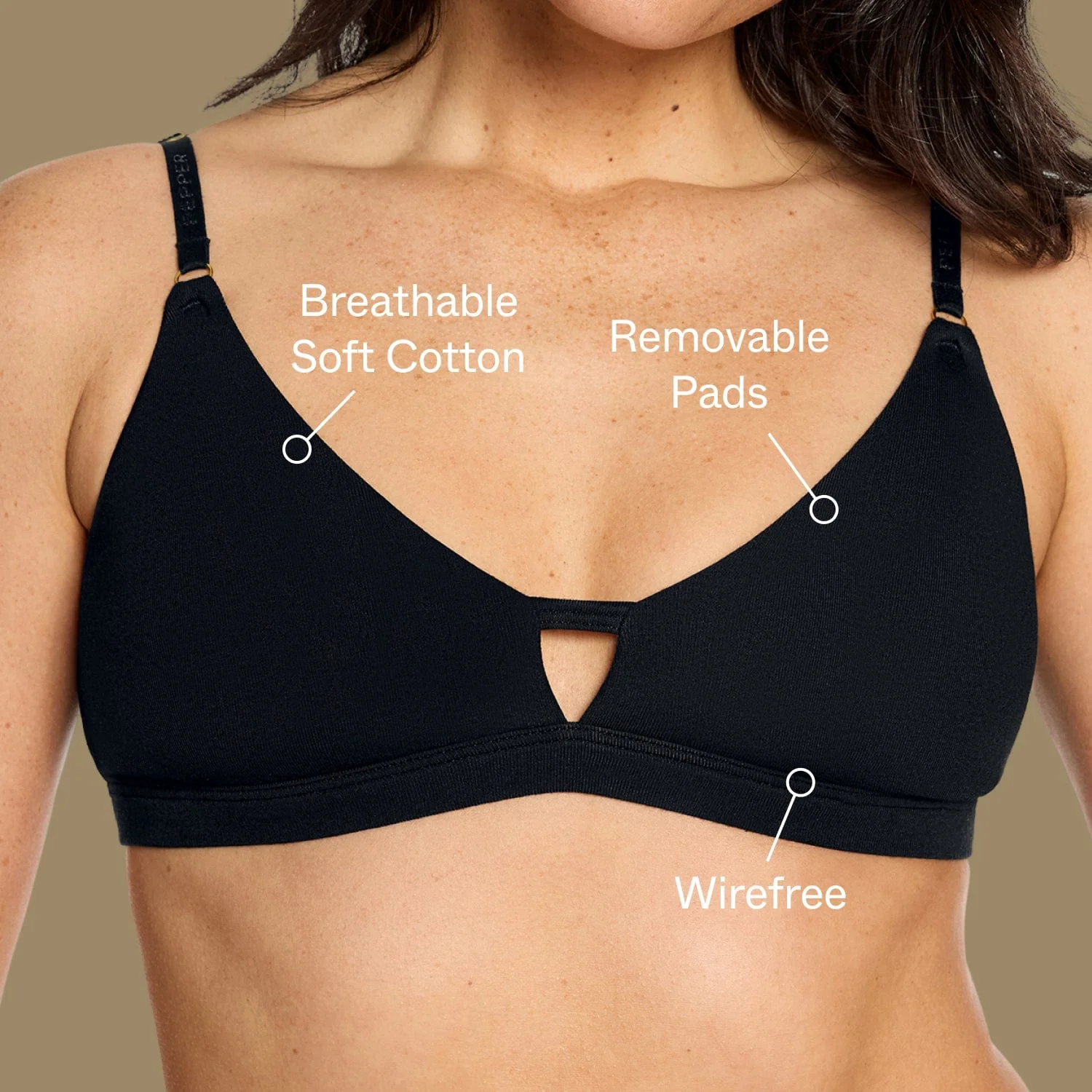 Supima® Cotton Wirefree Bra Black - Image 4